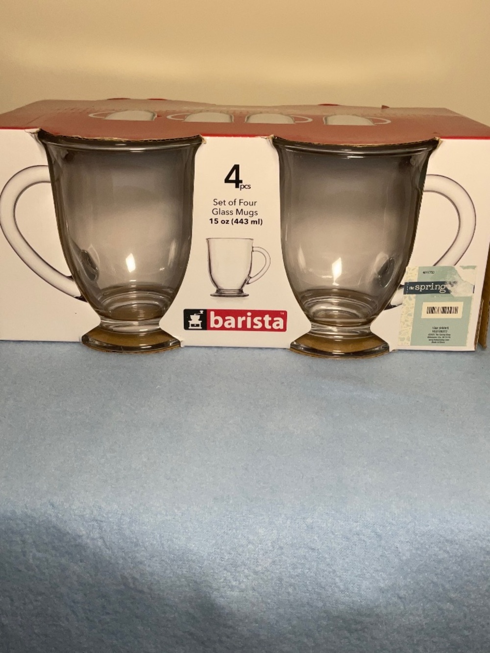 Set of four new 15oz barista coffee mugs. NWOT